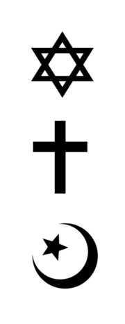 Tres símbolos religiosos